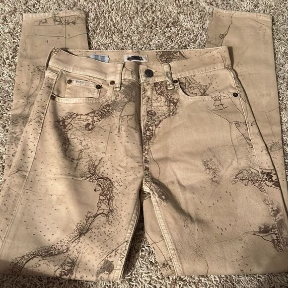 Polo Ralph Lauren-The Thompkins Skinny High Rise Ankle-World Map Pants- Size 29R - Picture 4 of 7